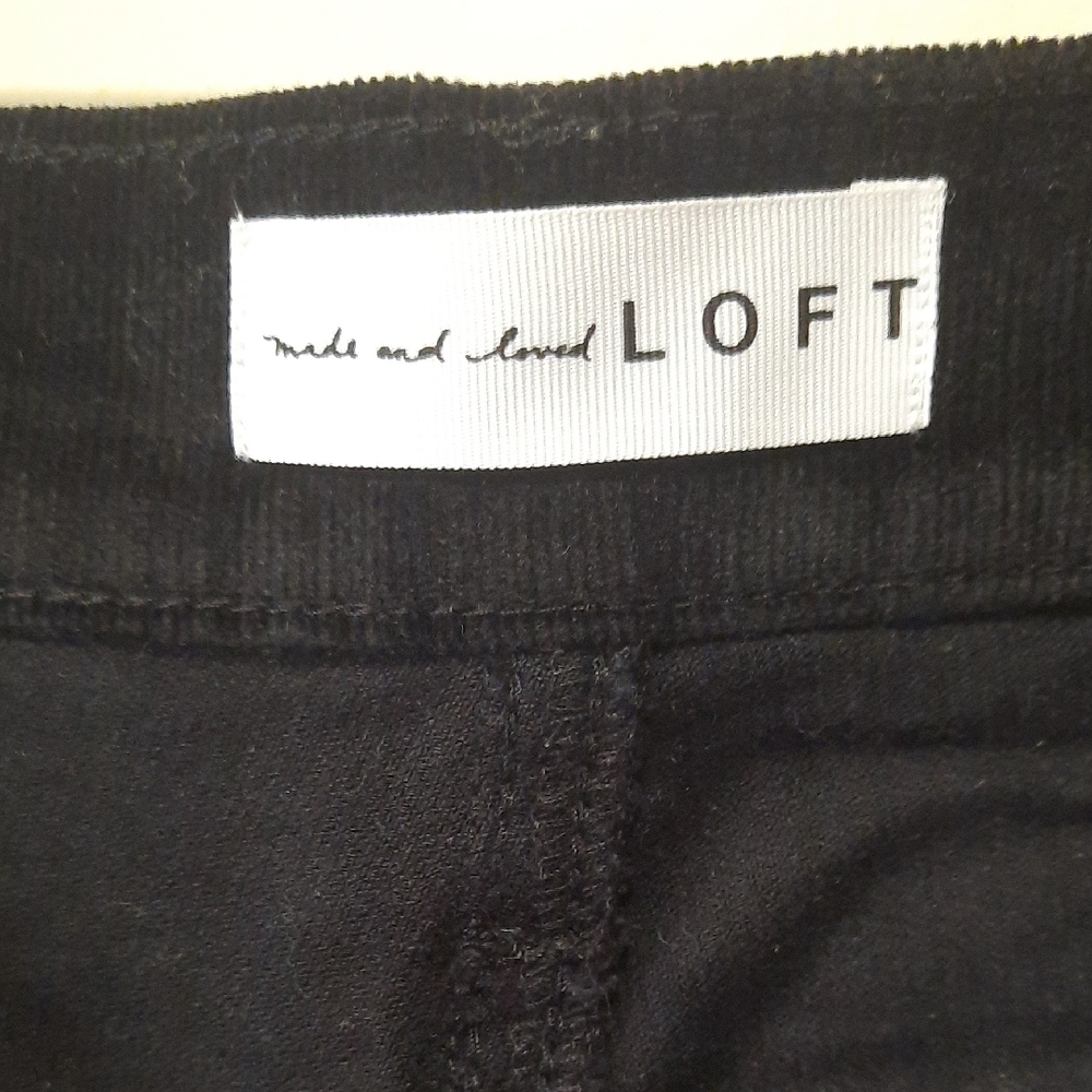 LOFT Jet Black Corduroy Pants - Picture 2 of 8